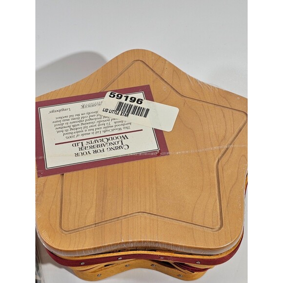 NEW Longaberger 59196 Little Star Red Tree Trimming 8" Basket Lid Liner Holiday‎ - Picture 2 of 5